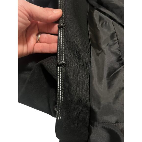 JM Collection Petite 3/4 Sleeve 100% Linen Black Beaded Blazer Jacket Size 10 P - Picture 3 of 13